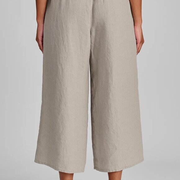 Flax Natural Sociable Flood Wide Leg Linen Pants Large - Picture 3 of 16